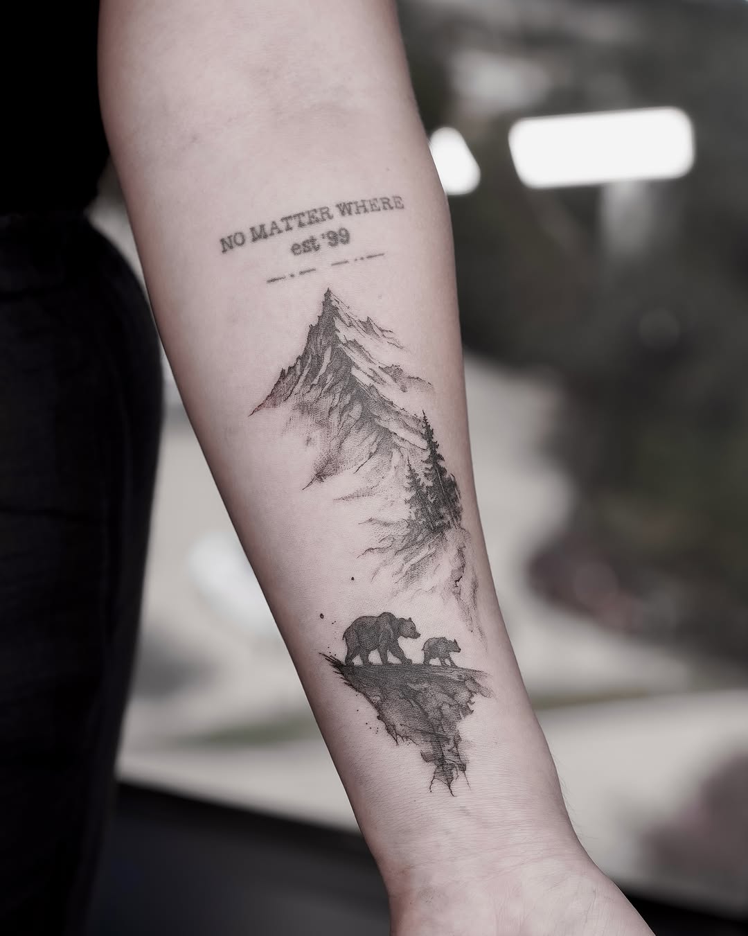 Tattoo by @yomiko.art — fine_line, black_and_grey