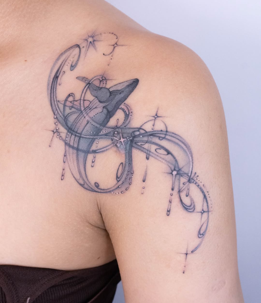 Tattoo by @gracillustrates — fine_line, black_and_grey