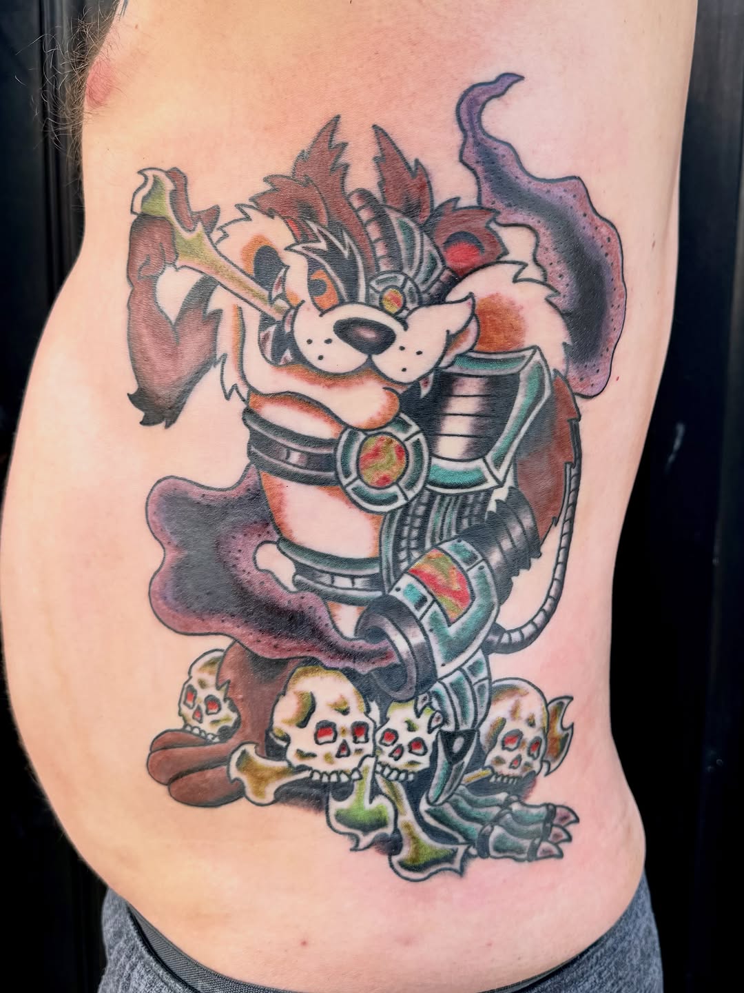 Tattoo by @tonycapraitattoos — new_school, trash_polka