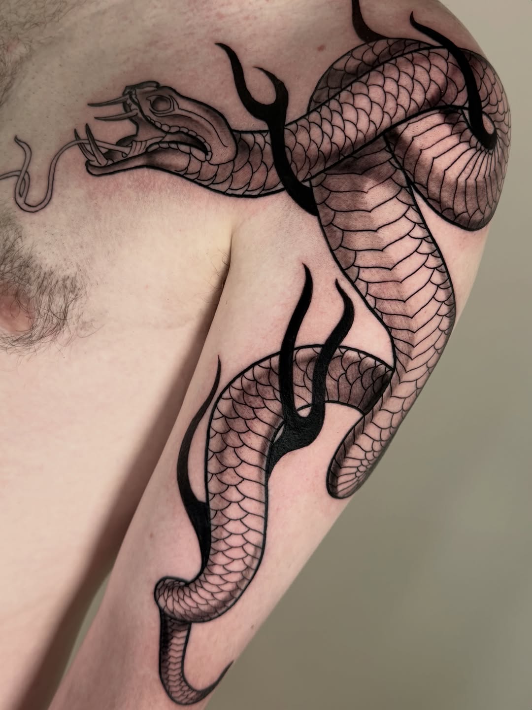 Tattoo by @doublescribbles — black_and_grey, chicano