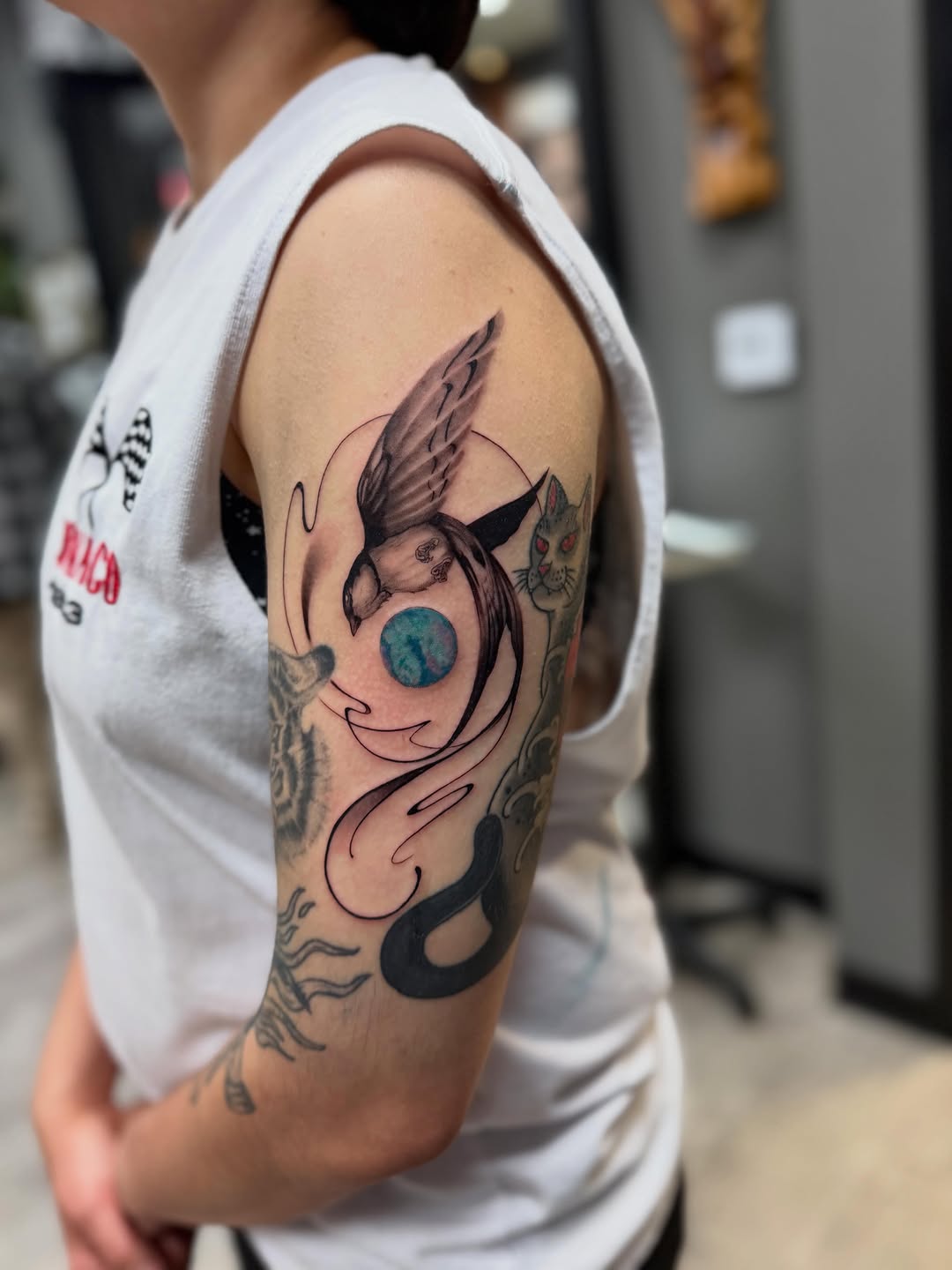 Tattoo by @skullsionink β fine_line, black_and_grey