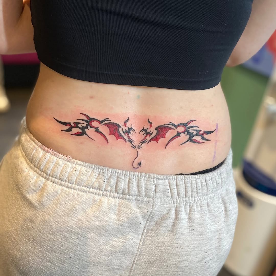 Tattoo by @carafrankenstein — tribal, blackwork