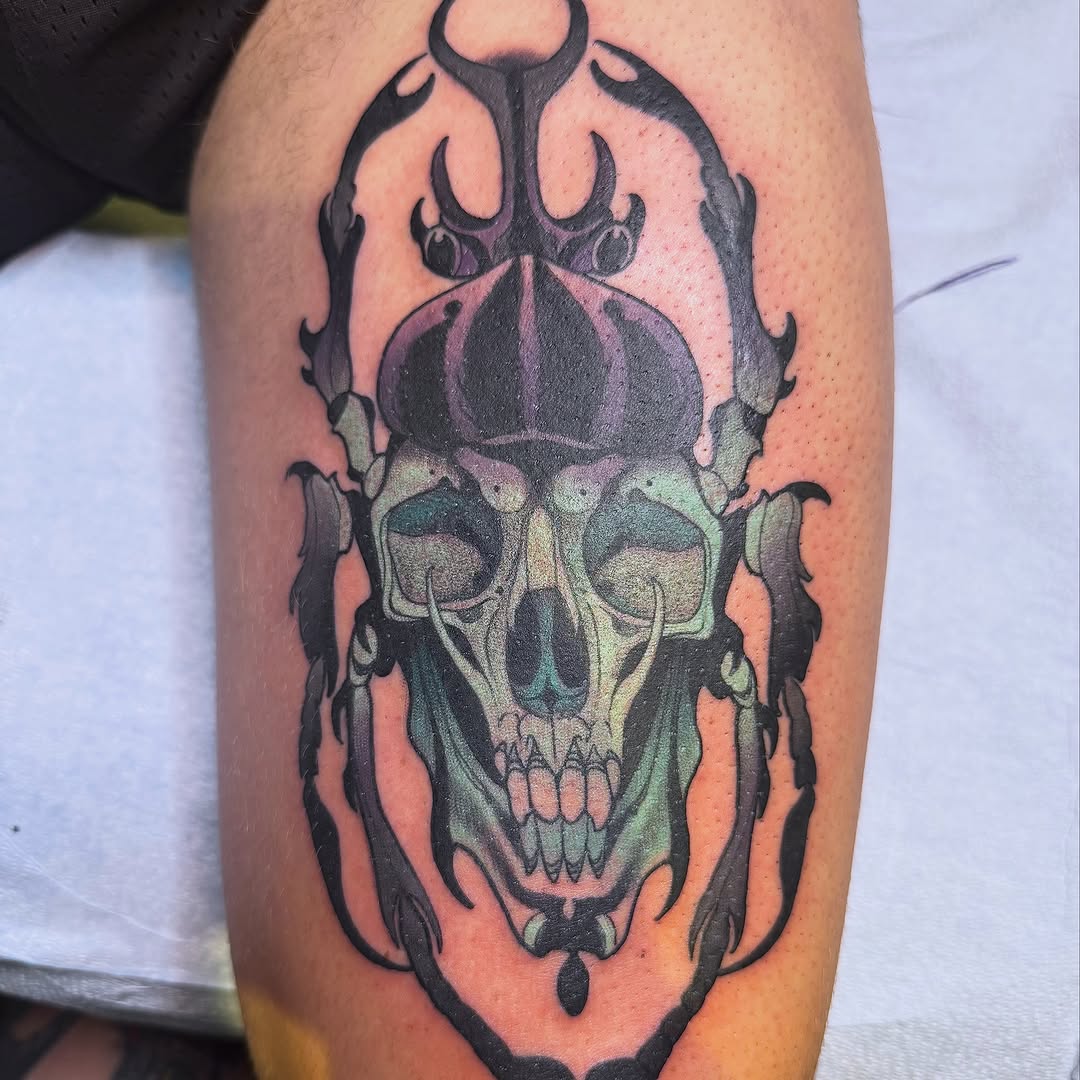 Tattoo by @sacred_crow — dark_realism, blackwork