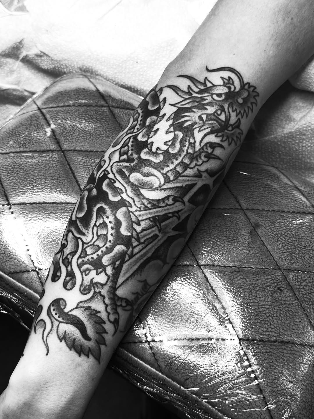 Tattoo by @benkarnofsky โ japanese_irezumi, black_and_grey