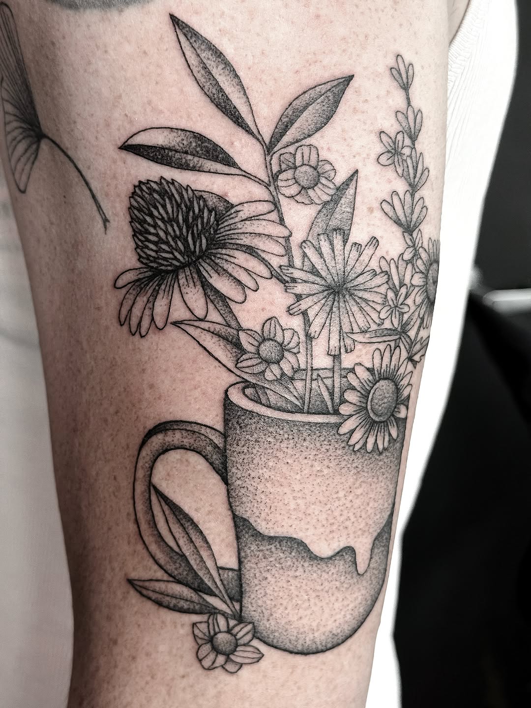 Tattoo by @breezytucker — illustrative, dotwork