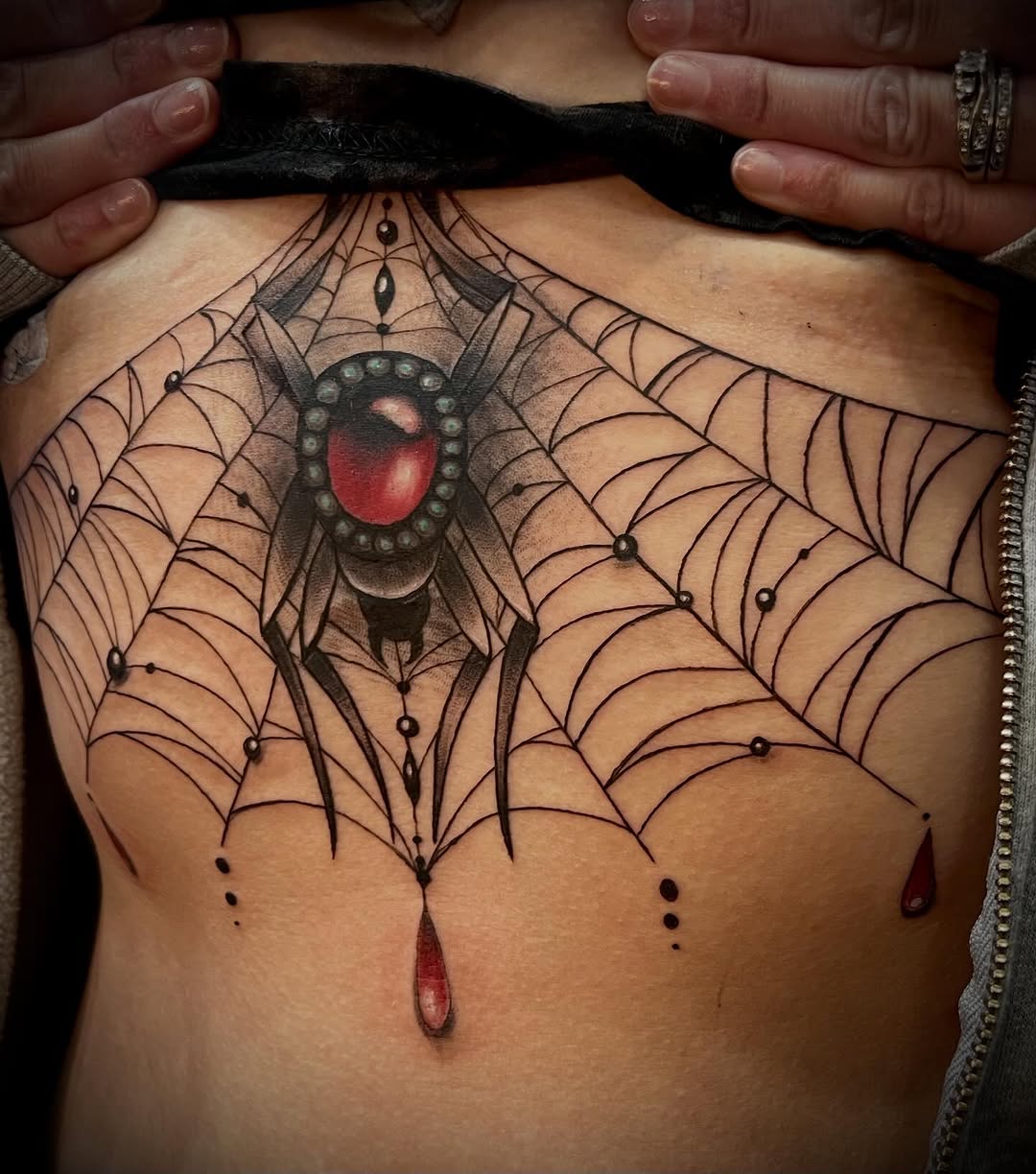 Tattoo by @freya_fataletattoo — illustrative, black_and_grey