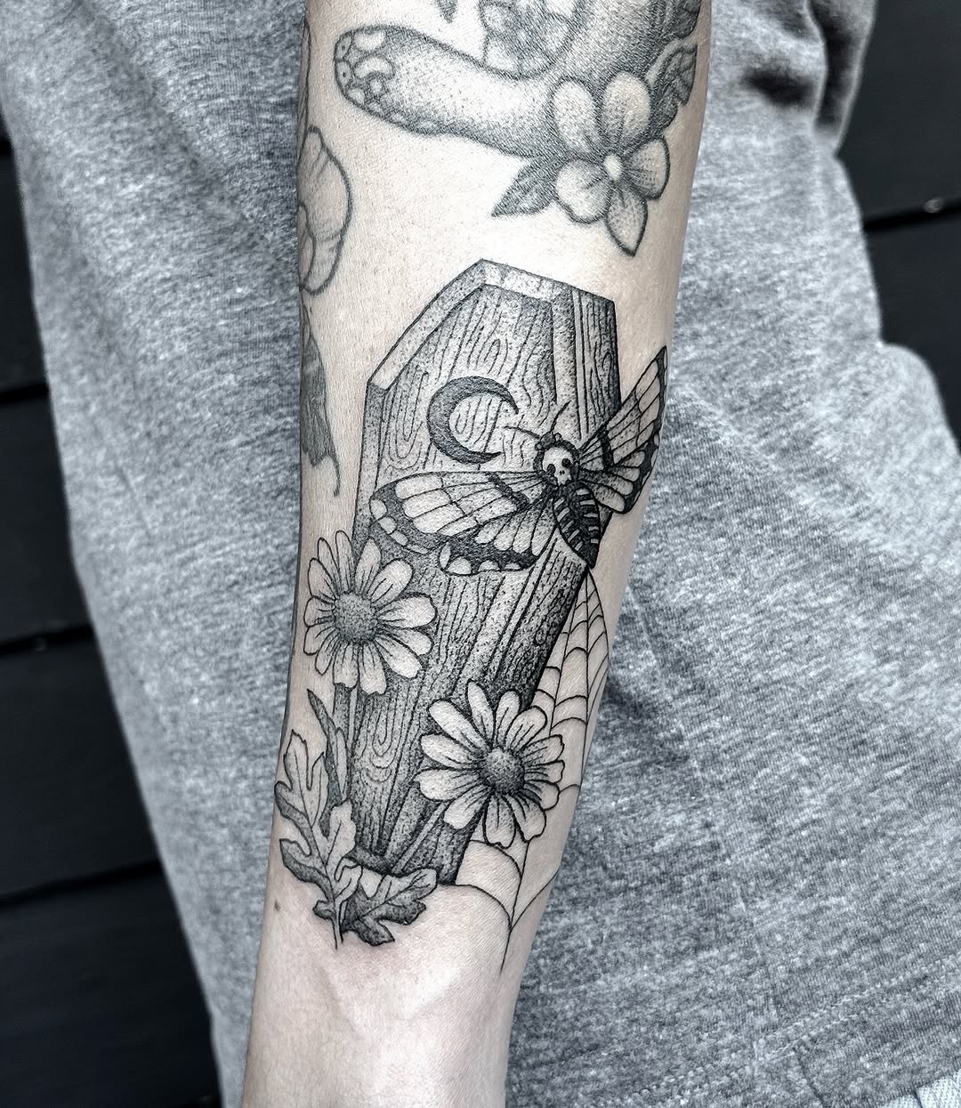 Tattoo by @breezytucker — blackwork, illustrative
