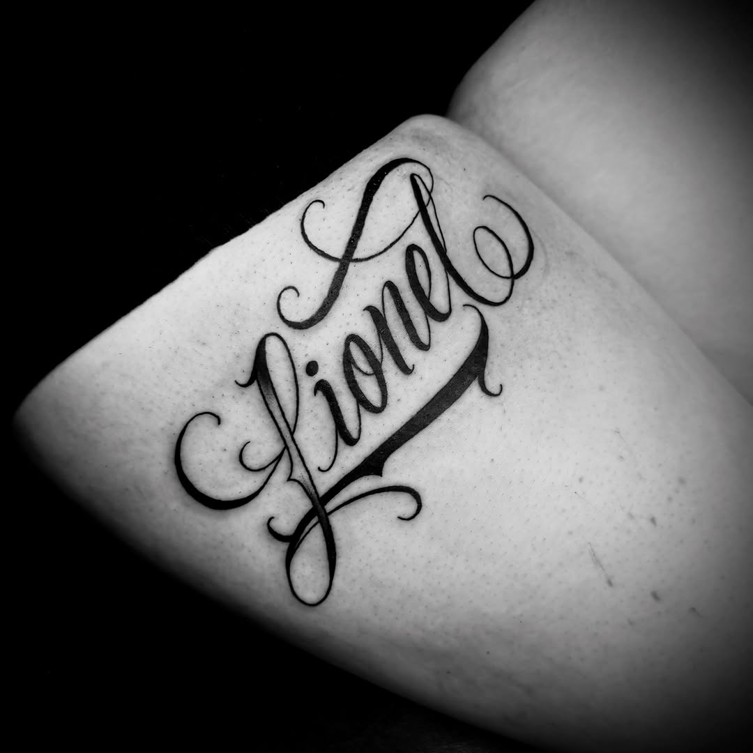Tattoo by @fazo9122 — lettering_script, fine_line