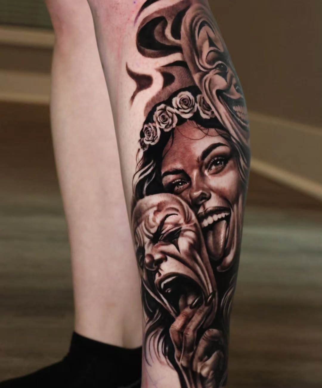 Tattoo by @stranger_tattooo — realism, black_and_grey