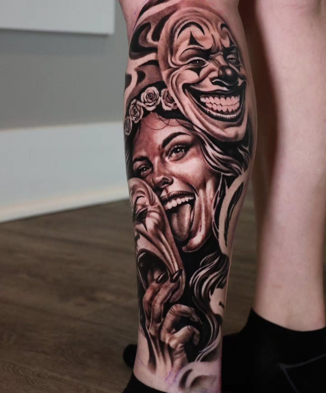 Tattoo by @stranger_tattooo — realism, black_and_grey