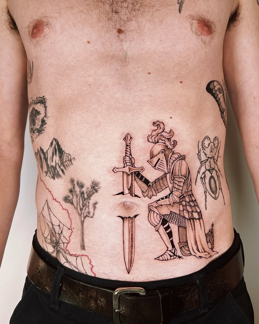 Tattoo by @ibuylemurs — black_and_grey, illustrative