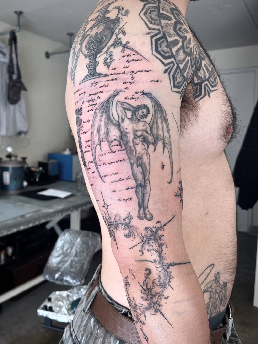Tattoo by @quinstattoos — black_and_grey