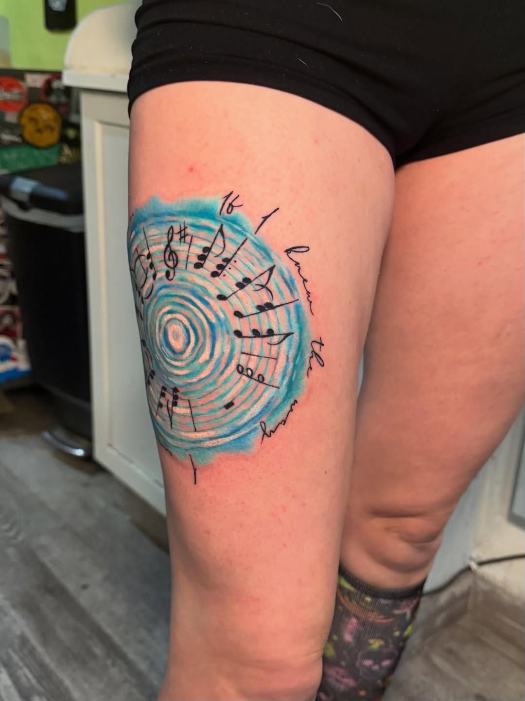Tattoo by @stevielichous — lettering_script, geometric