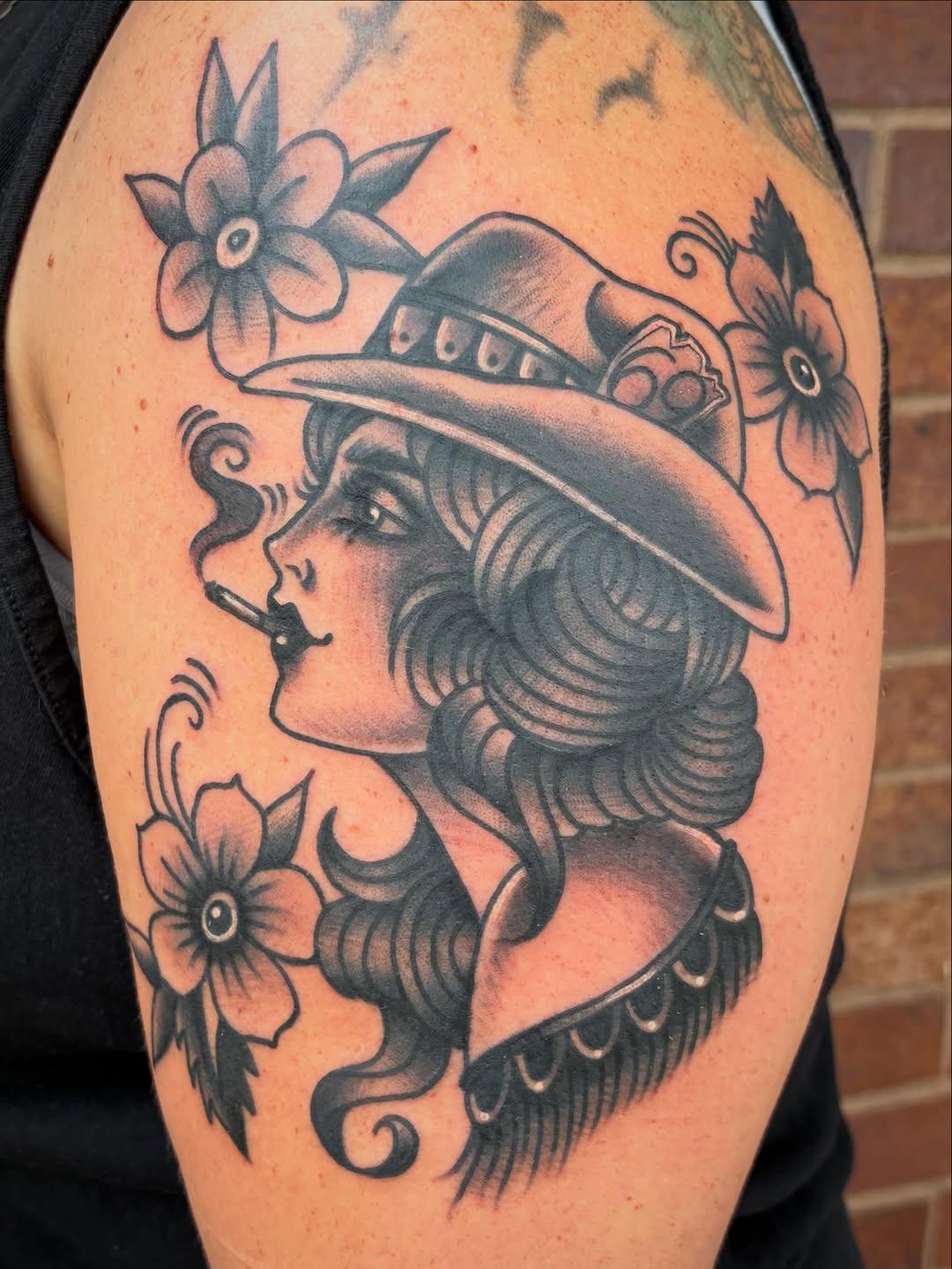 Tattoo by @asecularhazer — american_traditional, black_and_grey