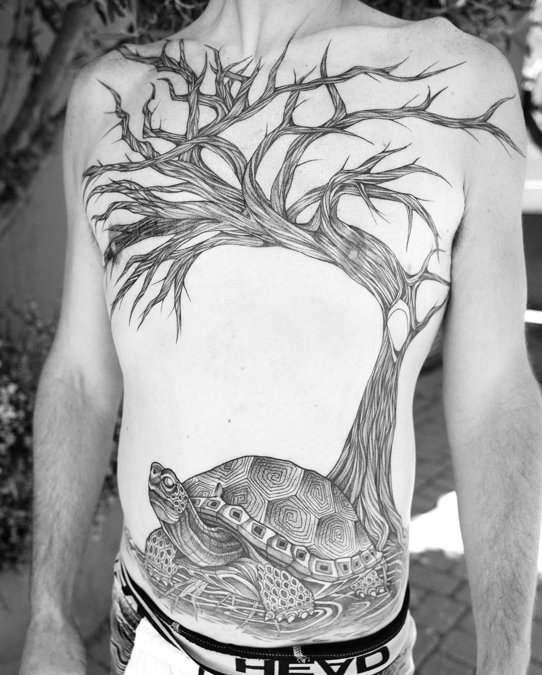 Tattoo by @izztheartist — illustrative, black_and_grey