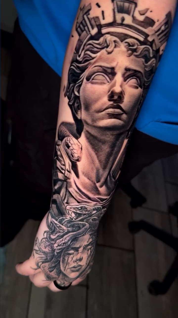 Tattoo by @210miketheinkman β realism, black_and_grey