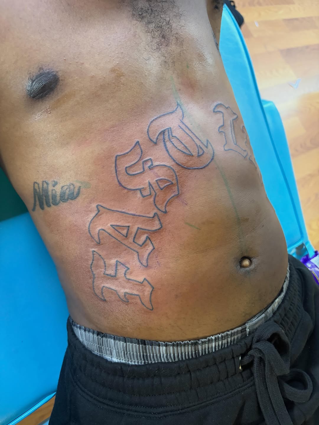 Tattoo by @blacksaddleink — lettering_script