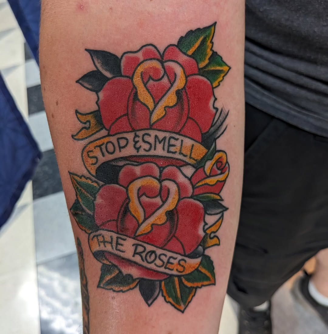 Tattoo by @leruetattoo — american_traditional, lettering_script
