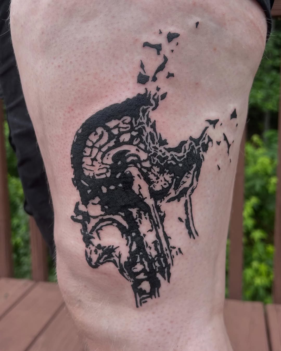 Tattoo by @ineedarocketlauncher — blackwork, dark_realism