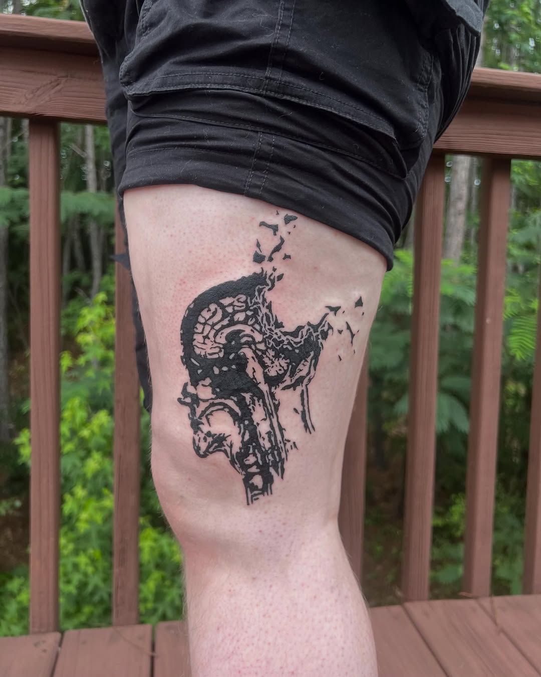 Tattoo by @ineedarocketlauncher — blackwork, trash_polka
