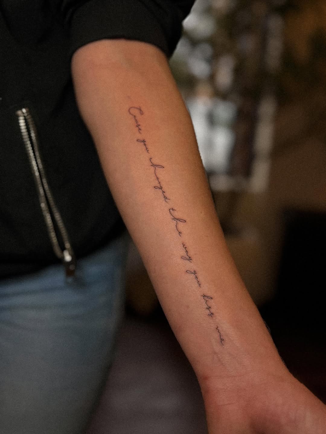 Tattoo by @rtrv.tattoo — lettering_script, fine_line