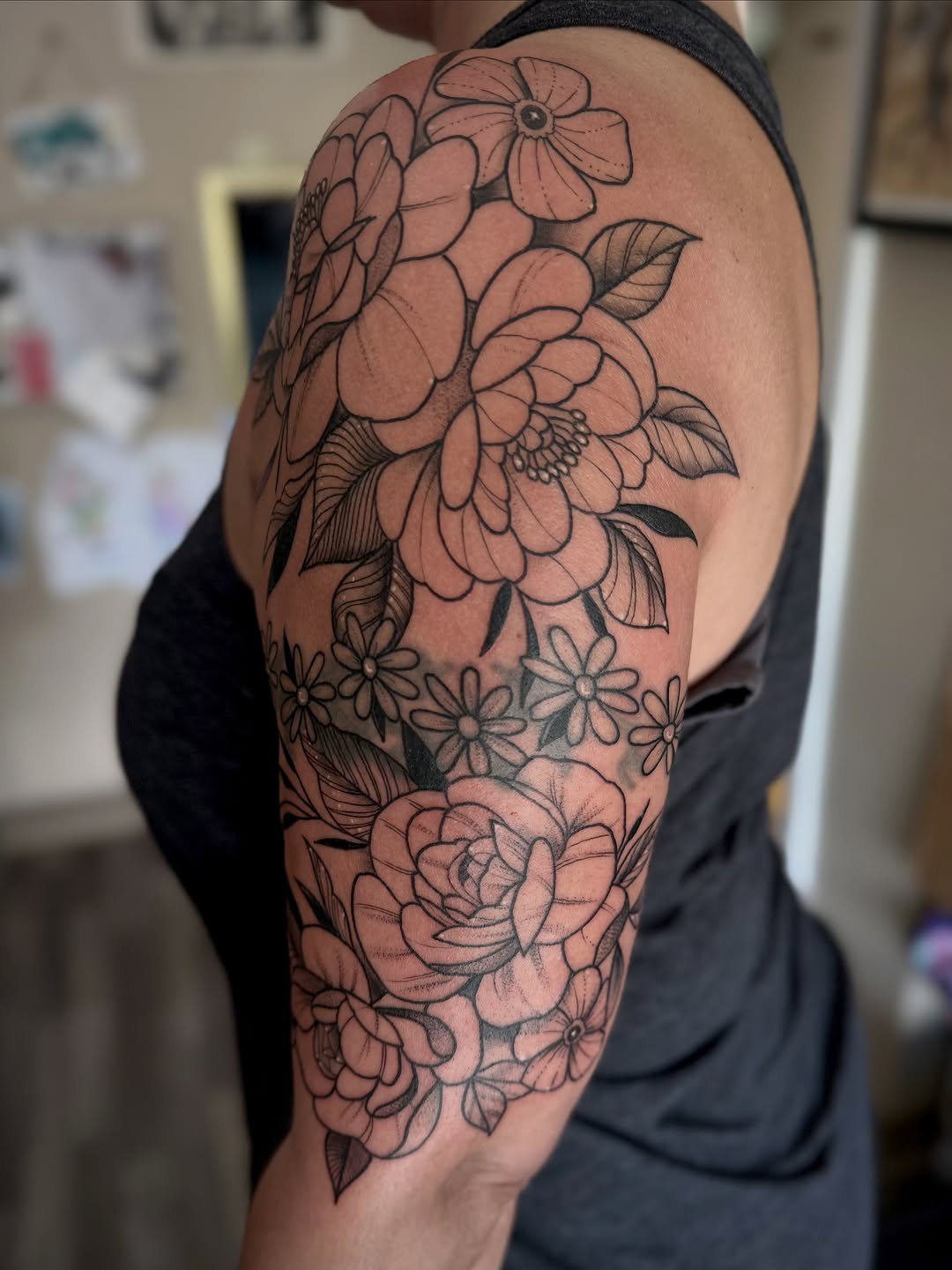 Tattoo by @urmomtat2 — fine_line, black_and_grey