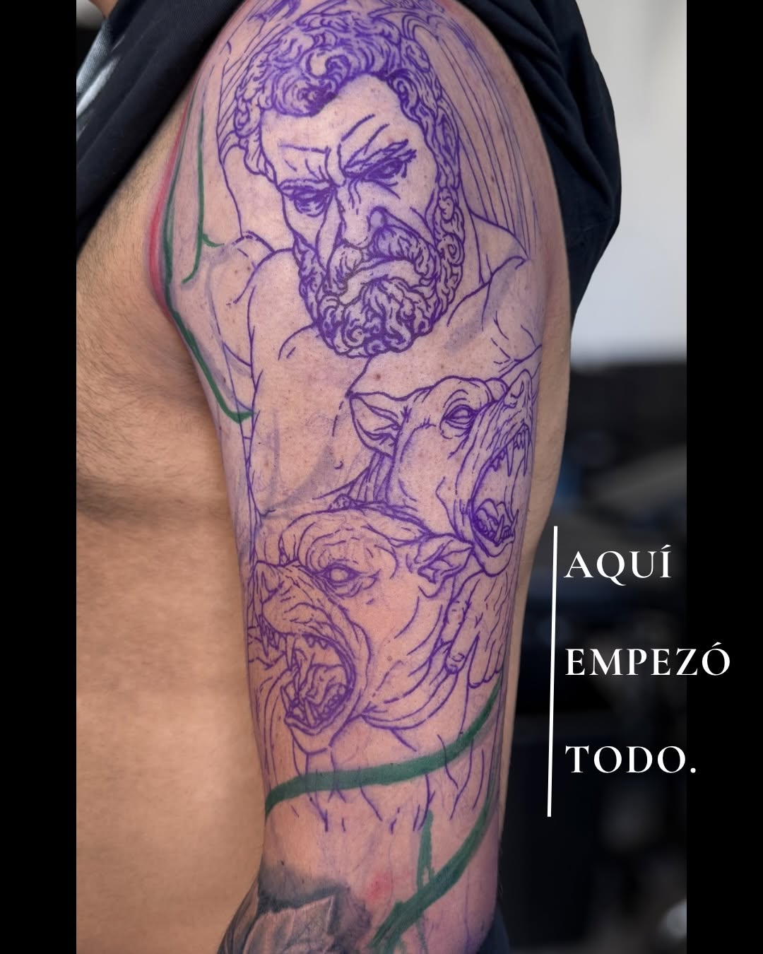 Tattoo by @germanpatino_ink — illustrative, black_and_grey