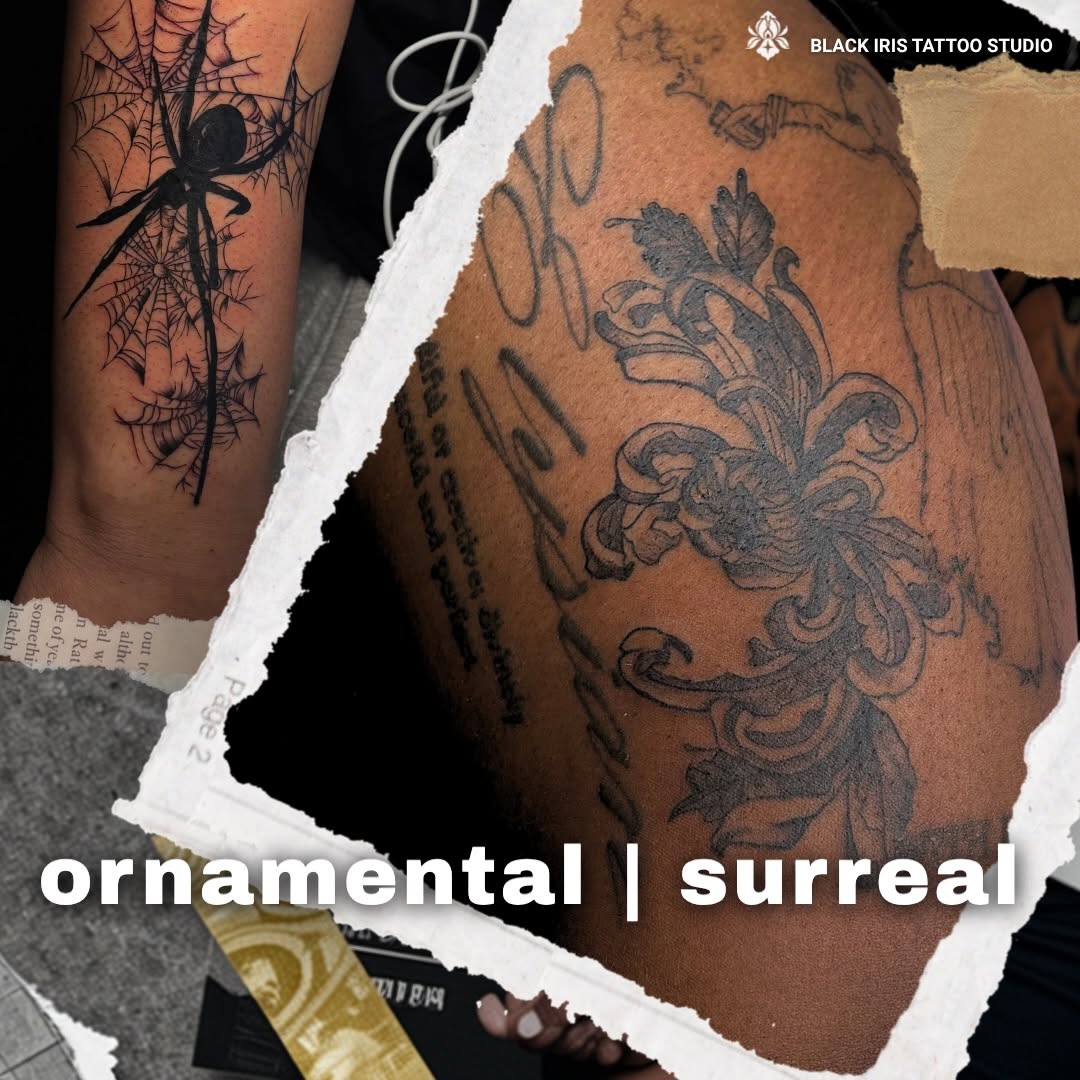 Tattoo by @skorpioink — black_and_grey, ornamental