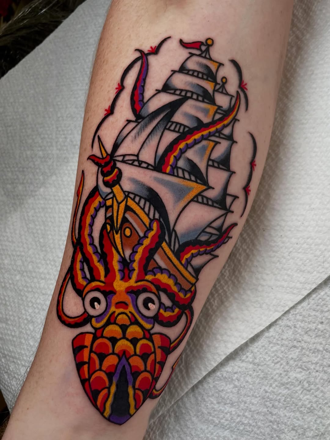 Tattoo by @ryanxmcd — american_traditional, illustrative
