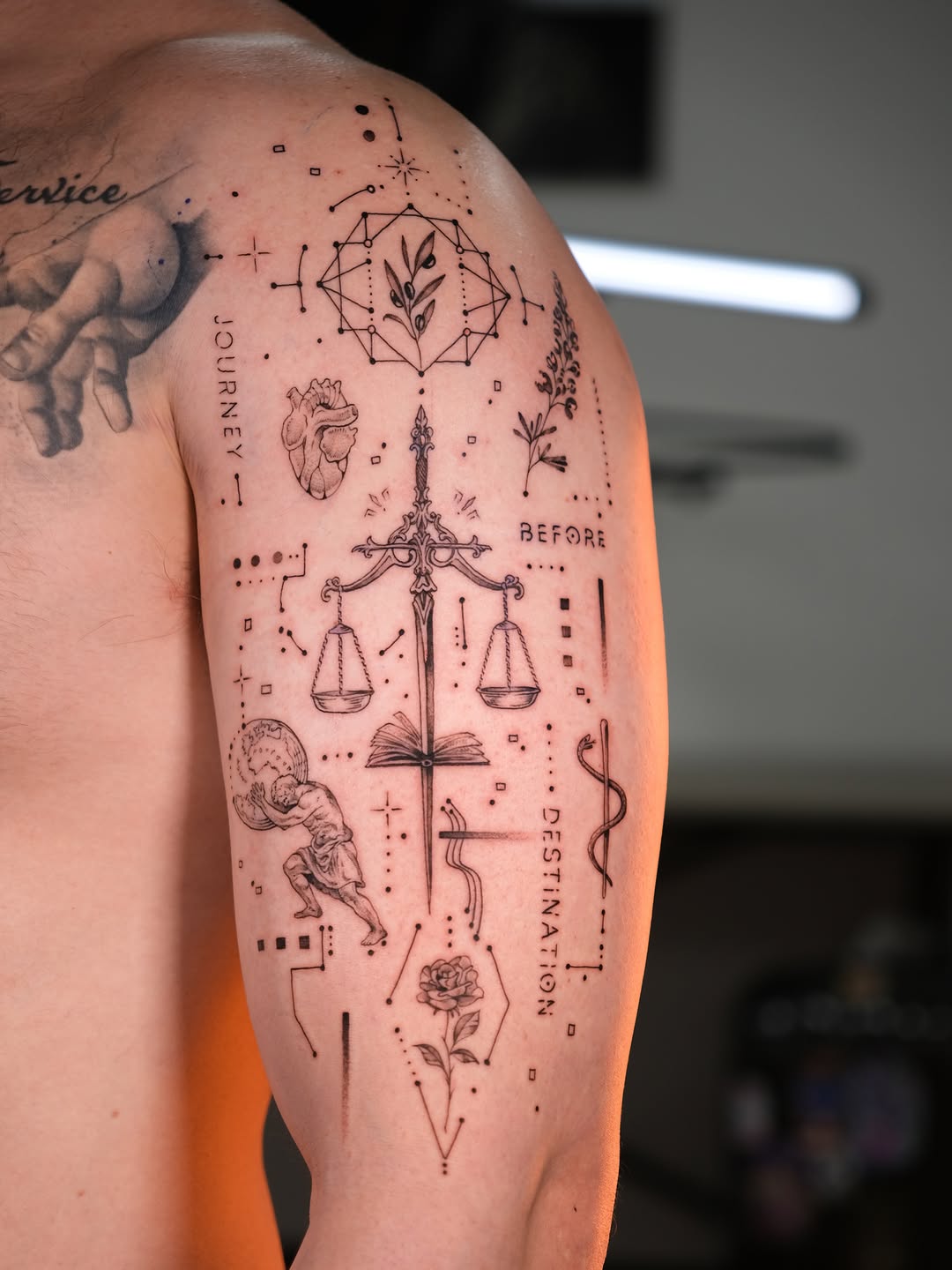 Tattoo by @aleki_blue — illustrative, black_and_grey