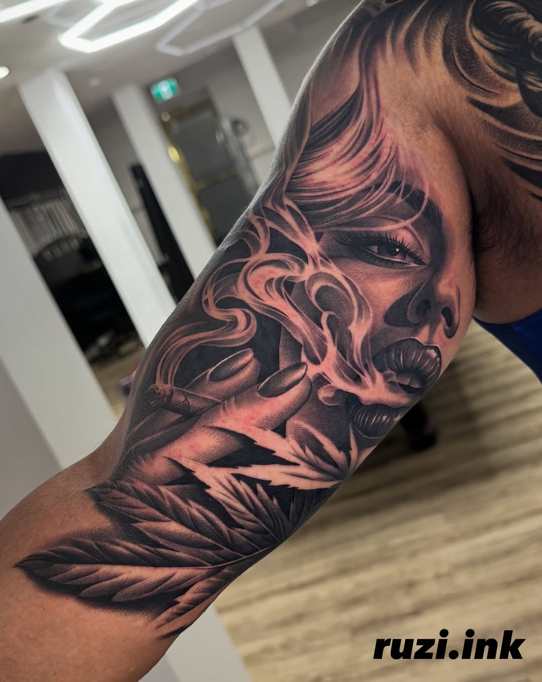 Tattoo by @mkv.ink — realism, black_and_grey