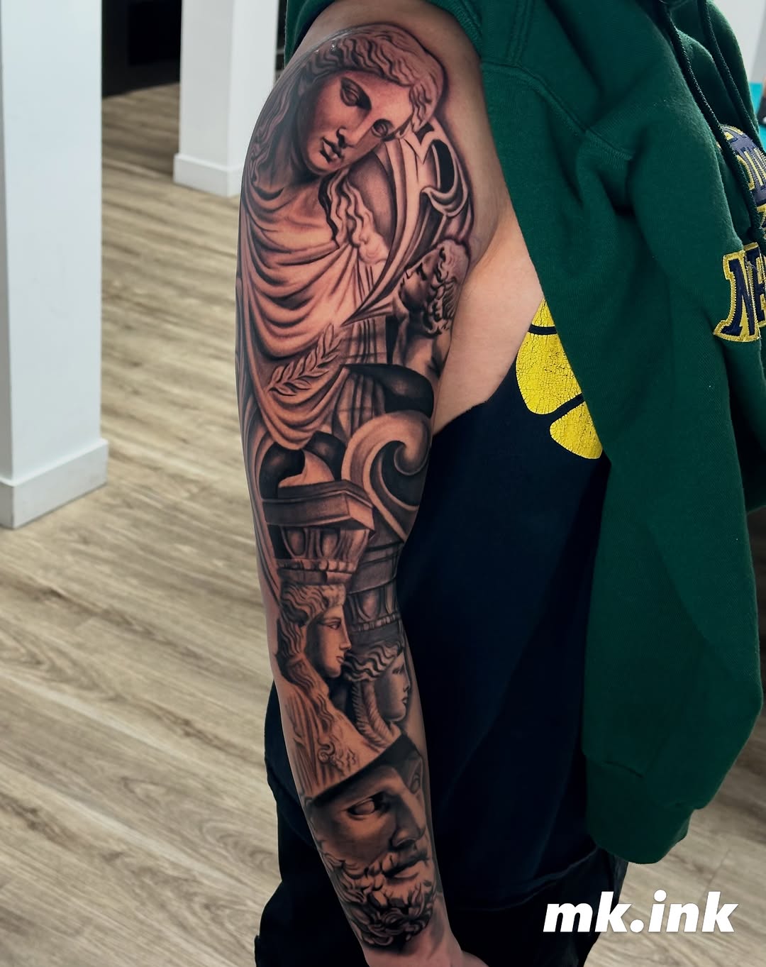 Tattoo by @mkv.ink — realism, black_and_grey