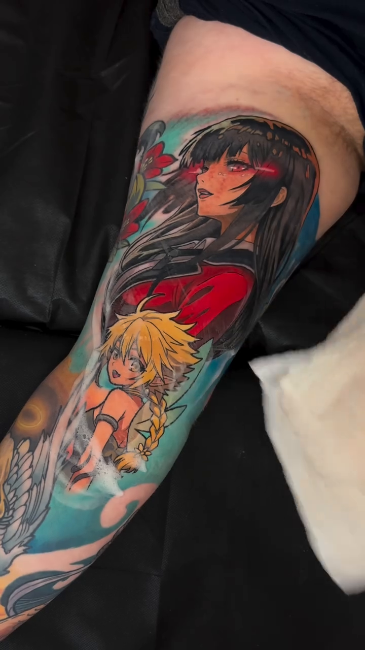 Tattoo by @needlebeetle — anime