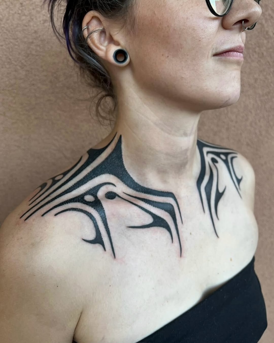 Tattoo by @katnoirink โ tribal, blackwork