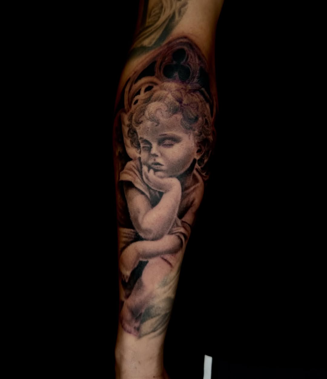 Tattoo by @forbidden_skin_designs β realism, black_and_grey