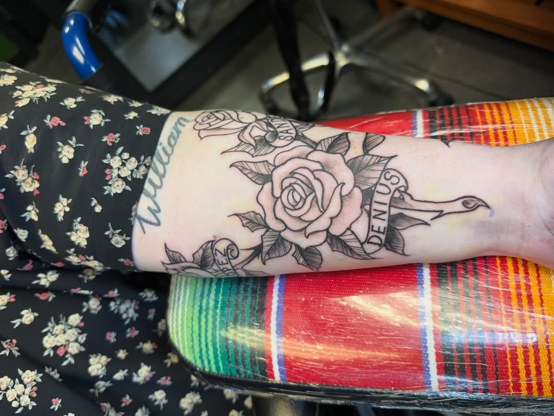Tattoo by @joehalltattoos — american_traditional, lettering_script