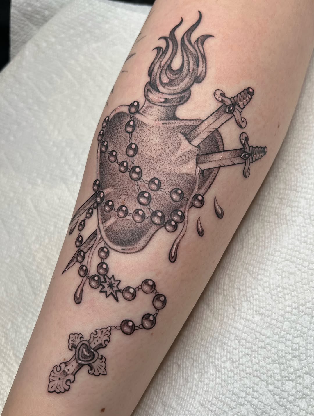 Tattoo by @toothfairytats — black_and_grey, ornamental