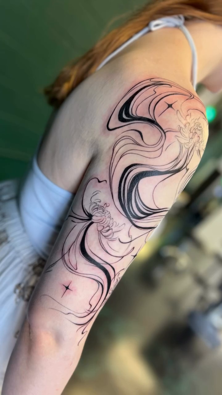 Tattoo by @mak.attack.inks — illustrative, black_and_grey