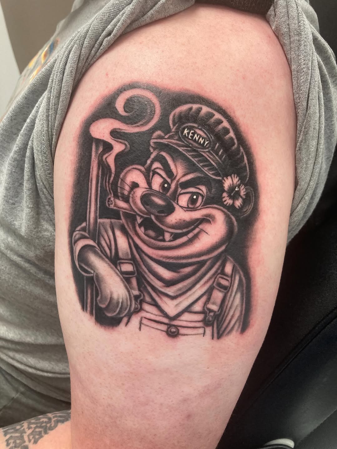 Tattoo by @madtimtattoos — black_and_grey