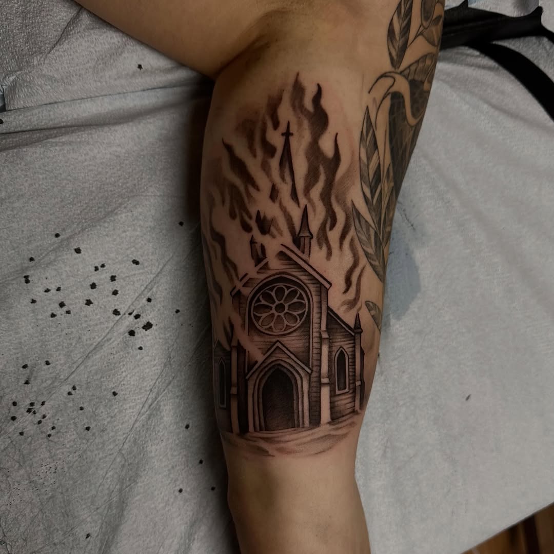 Tattoo by @hellbent.sebastian — black_and_grey, illustrative