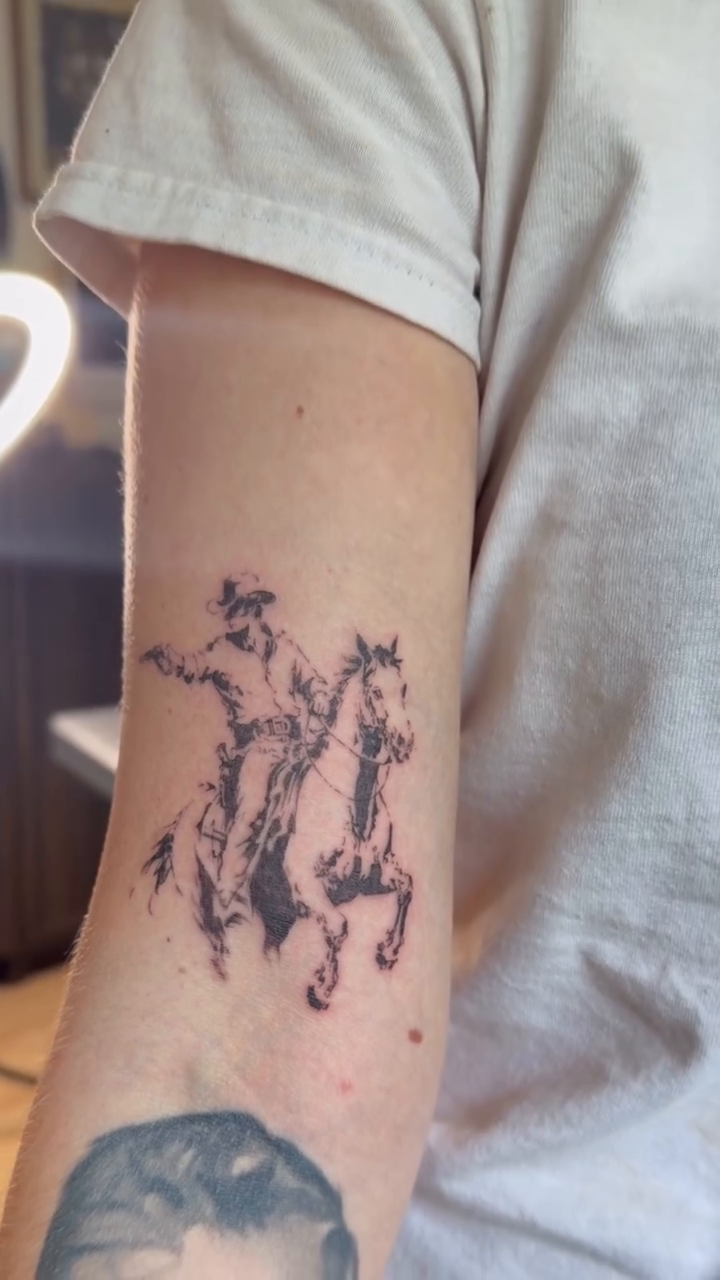 Tattoo by @tatmekb — illustrative, black_and_grey