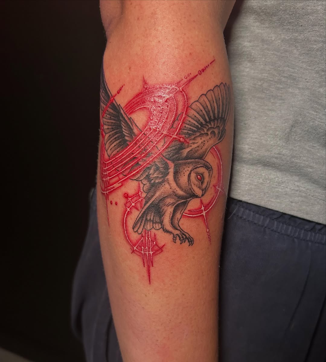 Tattoo by @crawfordtats — realism, geometric
