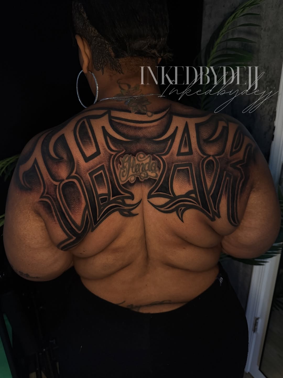 Tattoo by @inkedbydejj — lettering_script, blackwork