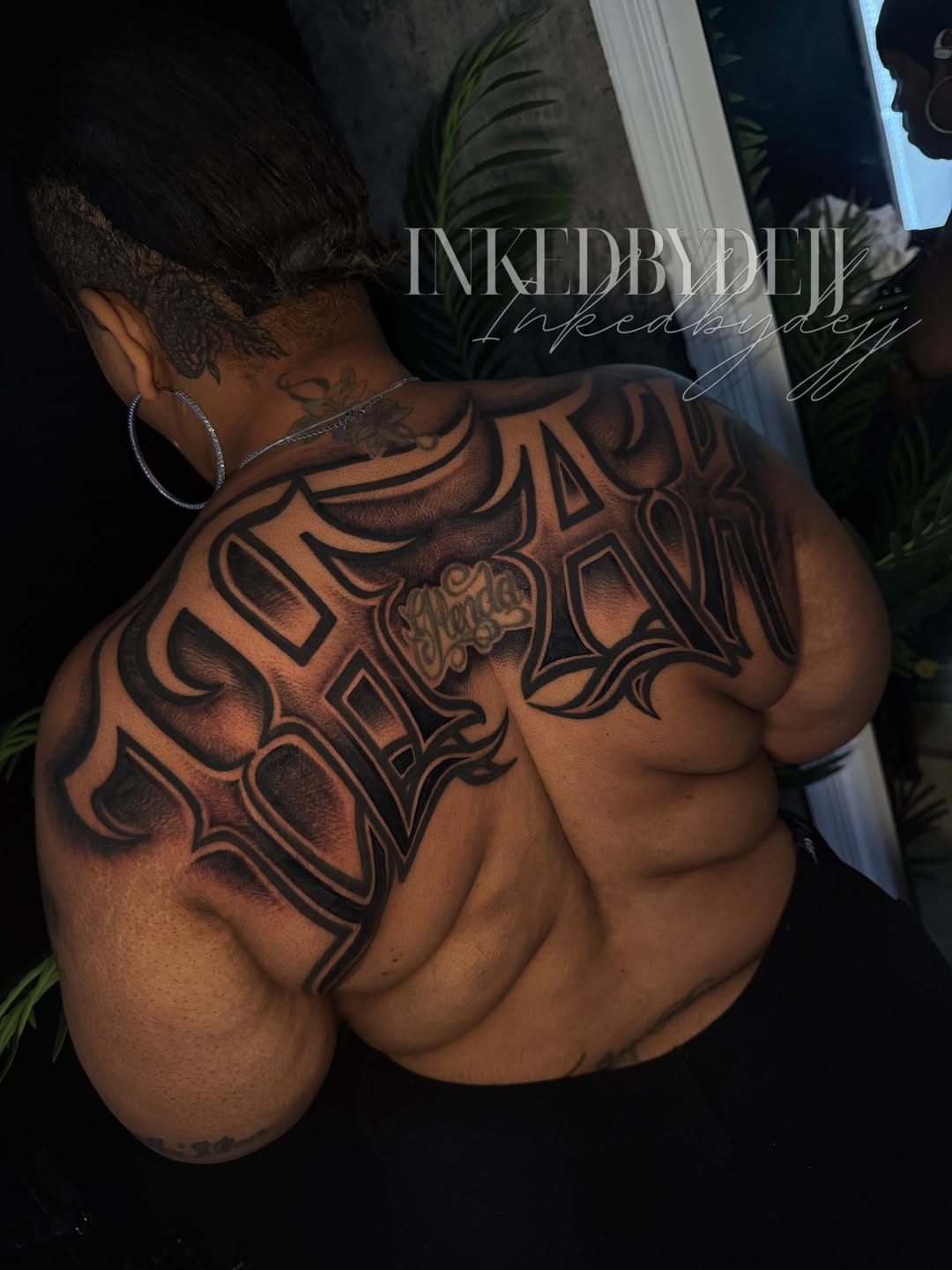 Tattoo by @inkedbydejj — lettering_script, blackwork
