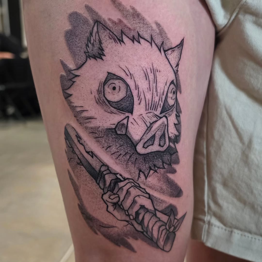 Tattoo by @juanes_lopez06 β anime, dotwork