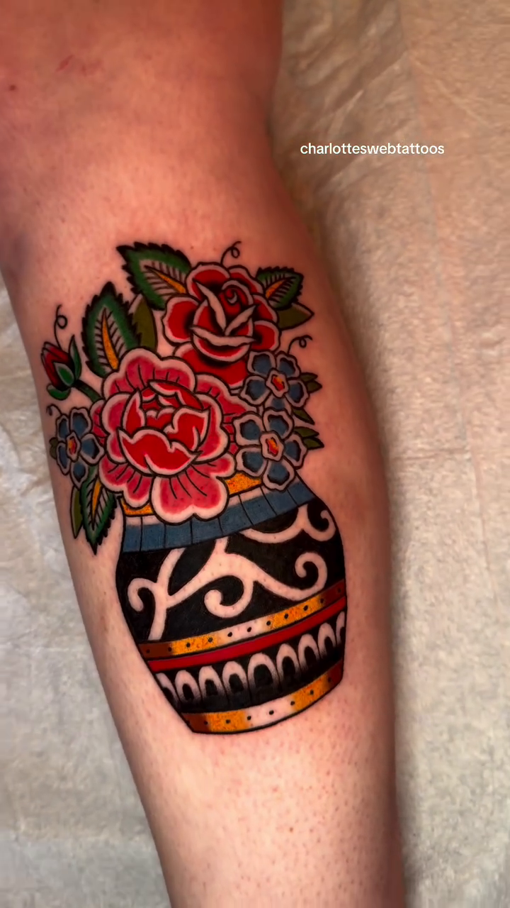 Tattoo by @charlotteswebtattoos — american_traditional, illustrative