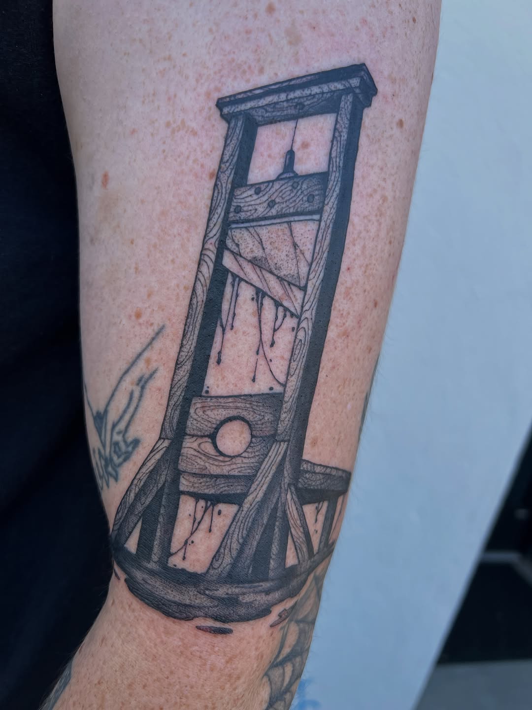Tattoo by @owenmakesart — blackwork, illustrative