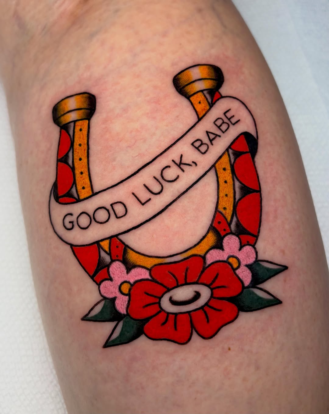 Tattoo by @alenamcdarling — american_traditional, lettering_script
