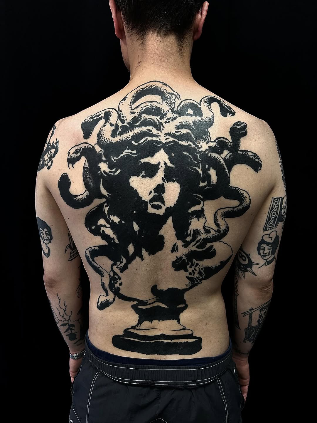 Tattoo by @coma_stein — blackwork, illustrative