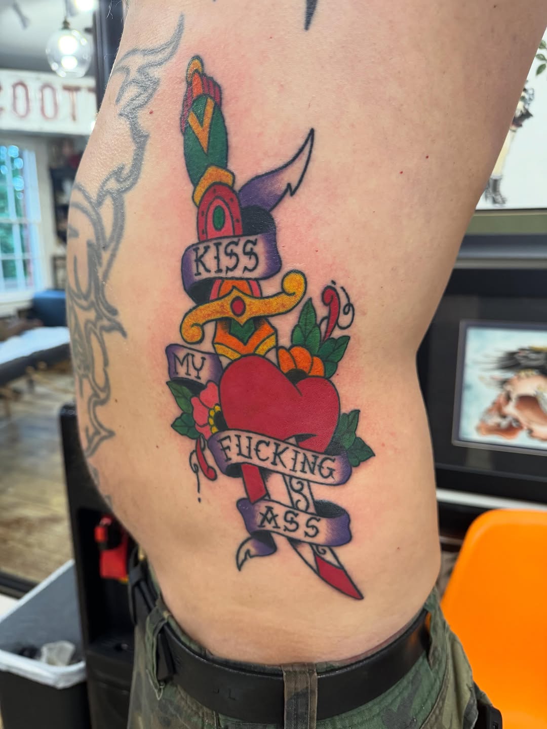 Tattoo by @jeremymfjustice — american_traditional, lettering_script